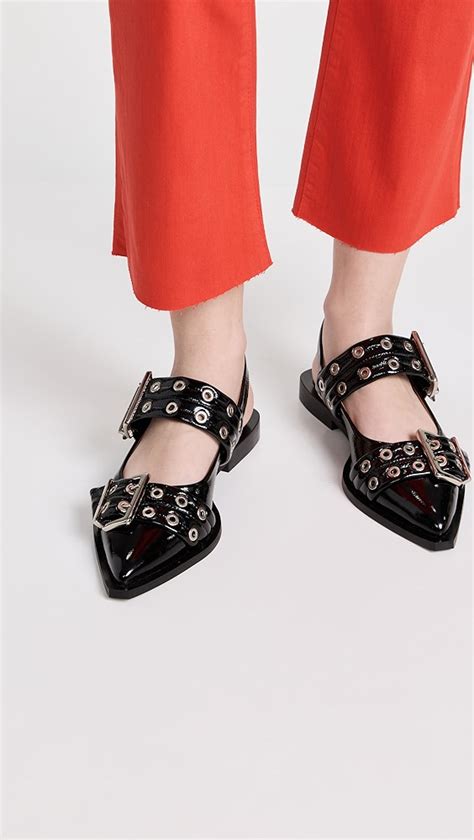 ganni buckle flats dupe.